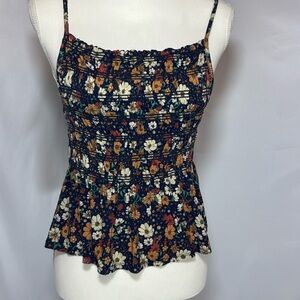 SO Large Floral Tank-top with adjustable straps.